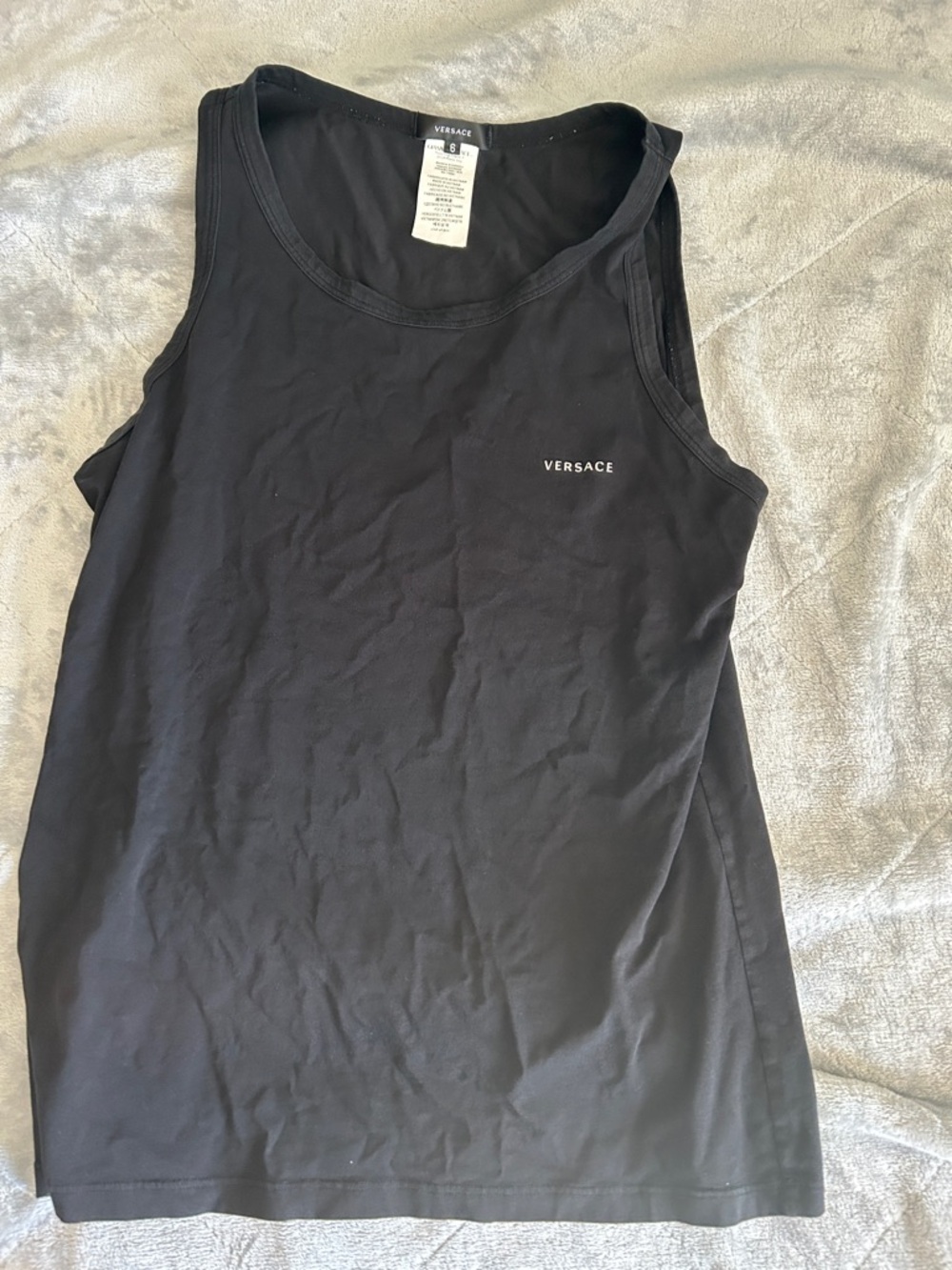 Versace Black Logo Muscle Tank